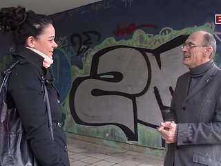 German boyfriend offers sex to  woman from the street