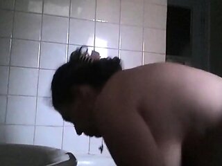 big boobed stepmom spied in the bathroom