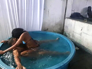 Sex with Mulatto Myllena Rios in the Pool