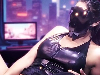 Delicious Cyberpunk Girl Astrid Orders a Cyber Dildo and Enjoys It Until She Glitches!