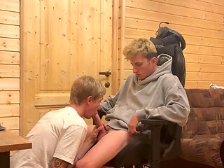 No55 Part 1 A twink invited his friend to fuck while hi