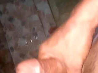 He went to the toilet to fuck his cock