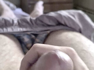 Morning wood with sunrise and cum