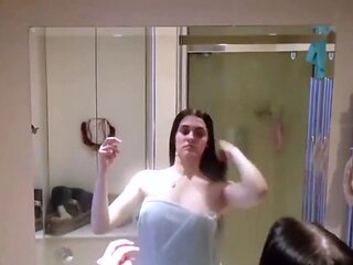Spying on my gorgeous showering stepsister