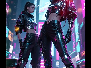 Sexy future cyberpunk photo shoot