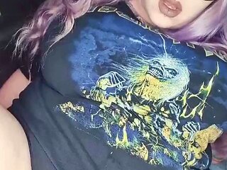 Pink labia close up of naive brunette