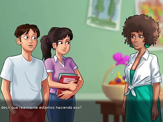 masturbacion al lado de una Milf pervertida que me ayuda - Summertime saga