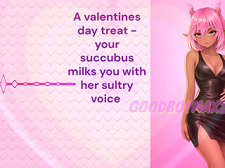 [F4M] Valentine'_s Day special, your succubus gf milks your cock with her voice joi valentine'_s gift, mind fuck jerk off instruction