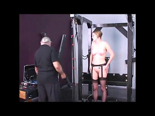 Hot e stim session with a shy sub