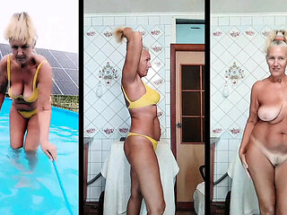 Lukerya's After Pool Fun - Amateur MILF Solo Pleasure in Lingerie