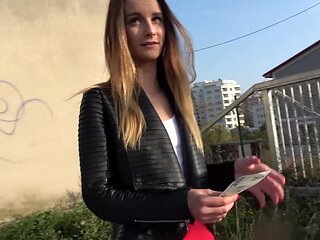 Adelle Unicorn sucks big cock and fucks in public for some cash