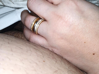 Step mom without hesitation pulled out step son dick making him a handjob