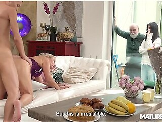 Matureclub - Stepmother-in-law Hanka Cant Pass On A Huge Tool Of Her Stepson-in-law