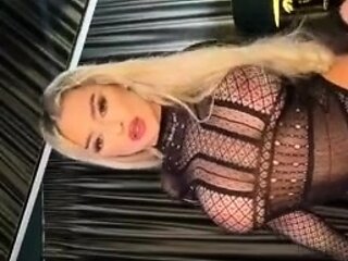 Amateur blond girl with big boobs getting fucked