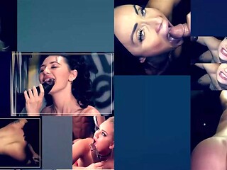 Aderes Quins Big-Titted Curves Crave Gloryhole Sucking as Cum Drips Down Her T