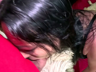 Face Fucking, Deepthroat and Cum Play on Sheepskin Rugs with Fur Fetish Masturbation