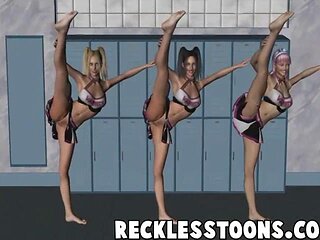 Gorgeous cheerleaders have lesbian sex in the locker room after their game: Porn