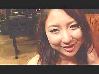 Japanese big tits babe with hairy pussy banged well