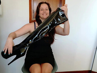 Outift Pairing - Pleaser Boots and Little Black Dress