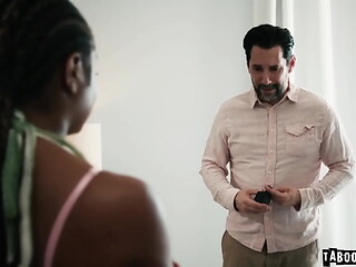 STepdad Tommy gives in to what his stepdaughter Destiny Mira insisting leading them to a lustful sex