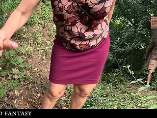 While Hiking I Saw a Stranger Tied up at a Cum Station, I Gave Him a Handjob