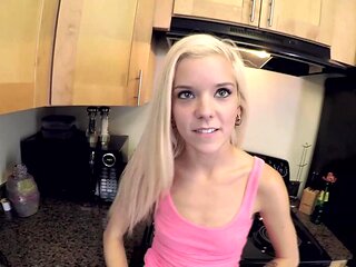 Dirty teen babes Halle & Tyler indulge in a steamy POV BJ session