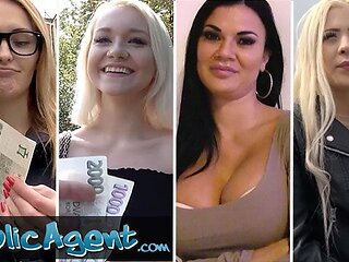 Public Agent featuring Jasmine Jae and Martin Gun's cum in mouth sex