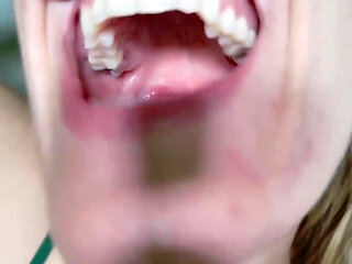 Savory Flossing Uvula and Mouth Tour Gum Stretching Sense