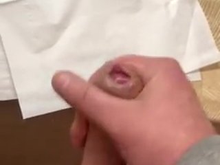 POV cumshot, close up cum, young cock masturbation