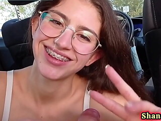 CAR SEX AND BLOWJOB PERFECT FACIAL CUMSHOT