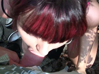Czech amateur blowjob and fucking POV in public