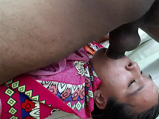 My stepsister gives me a with her feet