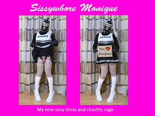 Sissy Monique - My new sissydress & chastity cage