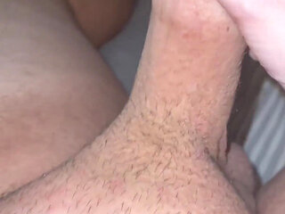 Girlfriend giving a handjob
