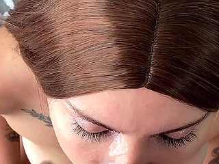 Cum on Face, Cheeks, Lips and Hair - 7th Hot Compilation of Facials by Betsy