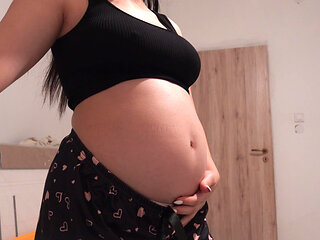 My pregnant Indian wife masturbates in the bathroom in white panties