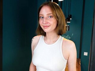 Sophisticated Emma Korti's straight hair sex