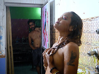 DESI HOT BHABHI AND HER DEBAR HARDCORE SEX IN BATHROOM WHEN HIS BAHBHI WAS TAKIKNG A BATH FULL MOVIE ( HINDI AUDIO )