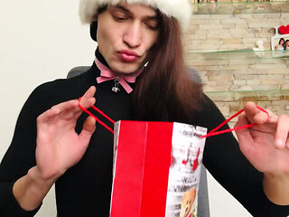 4K Full HD New Years Trans Throat Fuck with a Dildo