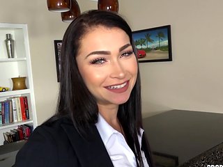 HD POV video of Jennifer Jacobs with natural tits being...