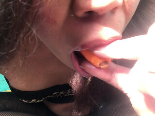 Fucking Both My Tight Holes With A Cucumber & Carrot DP