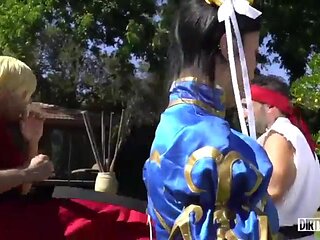 Chun-Li Threesome With Ryu And Ken: Big Tits, Blowjob  Babe Porn