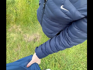 The neighbor wanted to go see a famous place and I took advantage of this opportunity to fuck her in public and cum in her pussy.
