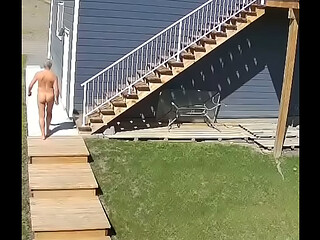Walking naked in my yard