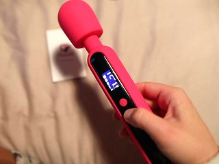 Shaking Orgasm While Testing the Funzze Led Display Wand with His Dick in Ass