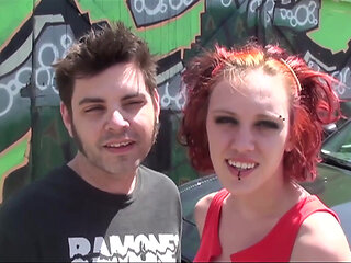 Amateur redhead take a big cock