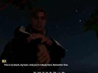 Dominos Beach 17 Emily and John Beach Practice Kiss Moment Visual Novel Gameplay