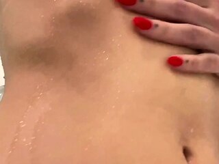 Busty brunette solo masturbation