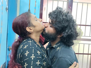 Hot lip lock with tongue kiss