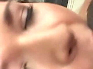 Skinny Honey Lass Works Her Blowjob Magic on the BBC Testicles Despite the Threesome Distraction.